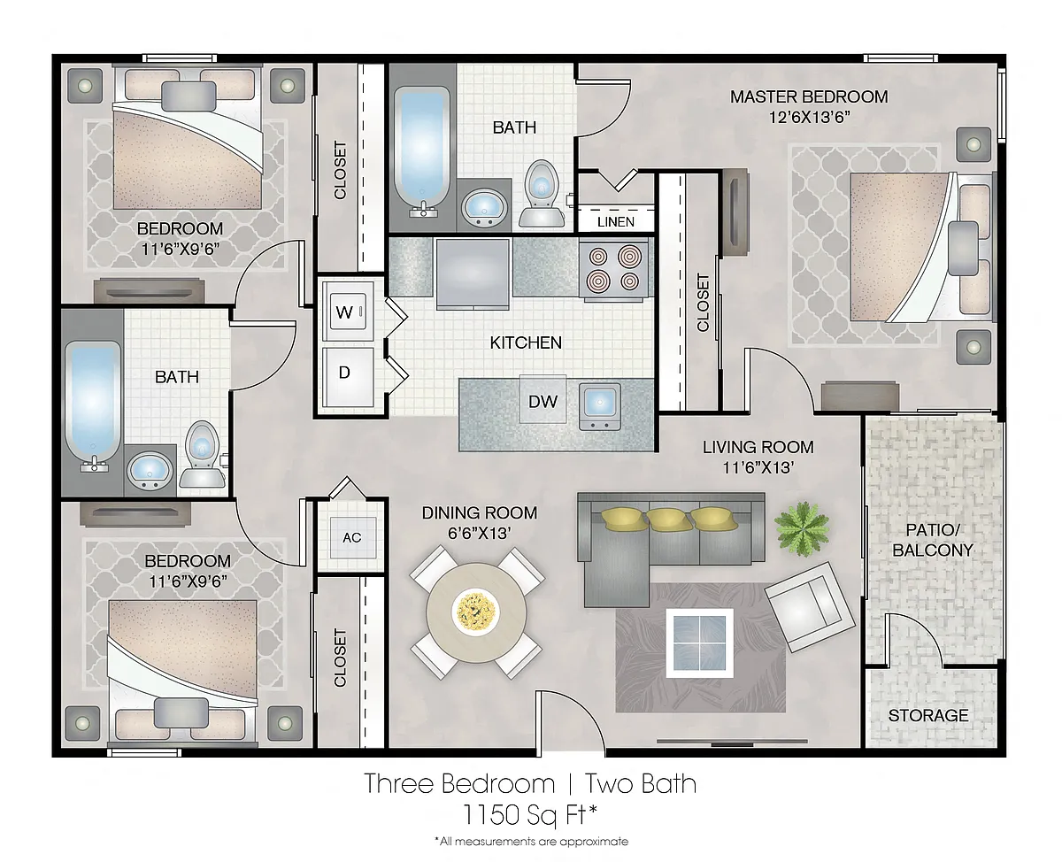 Floor plan Three Bedroom