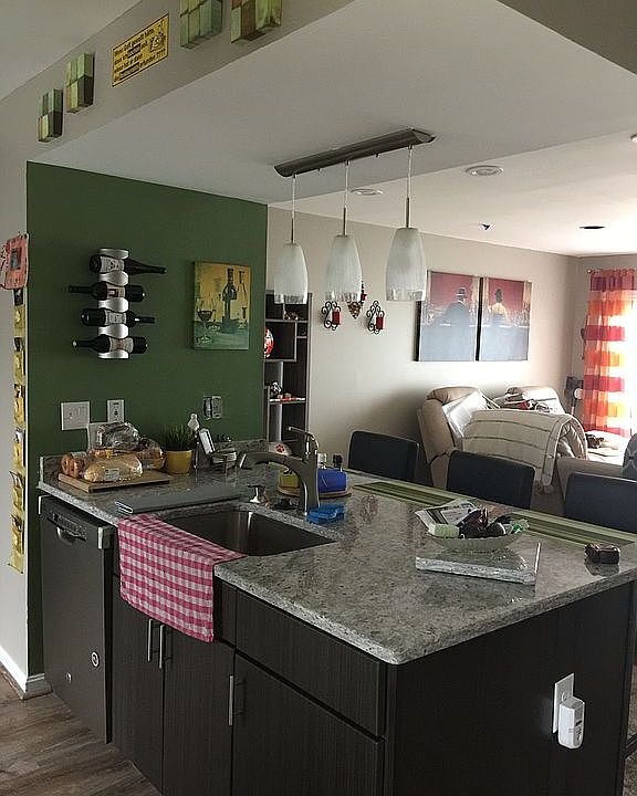 Open kitchen granite counter