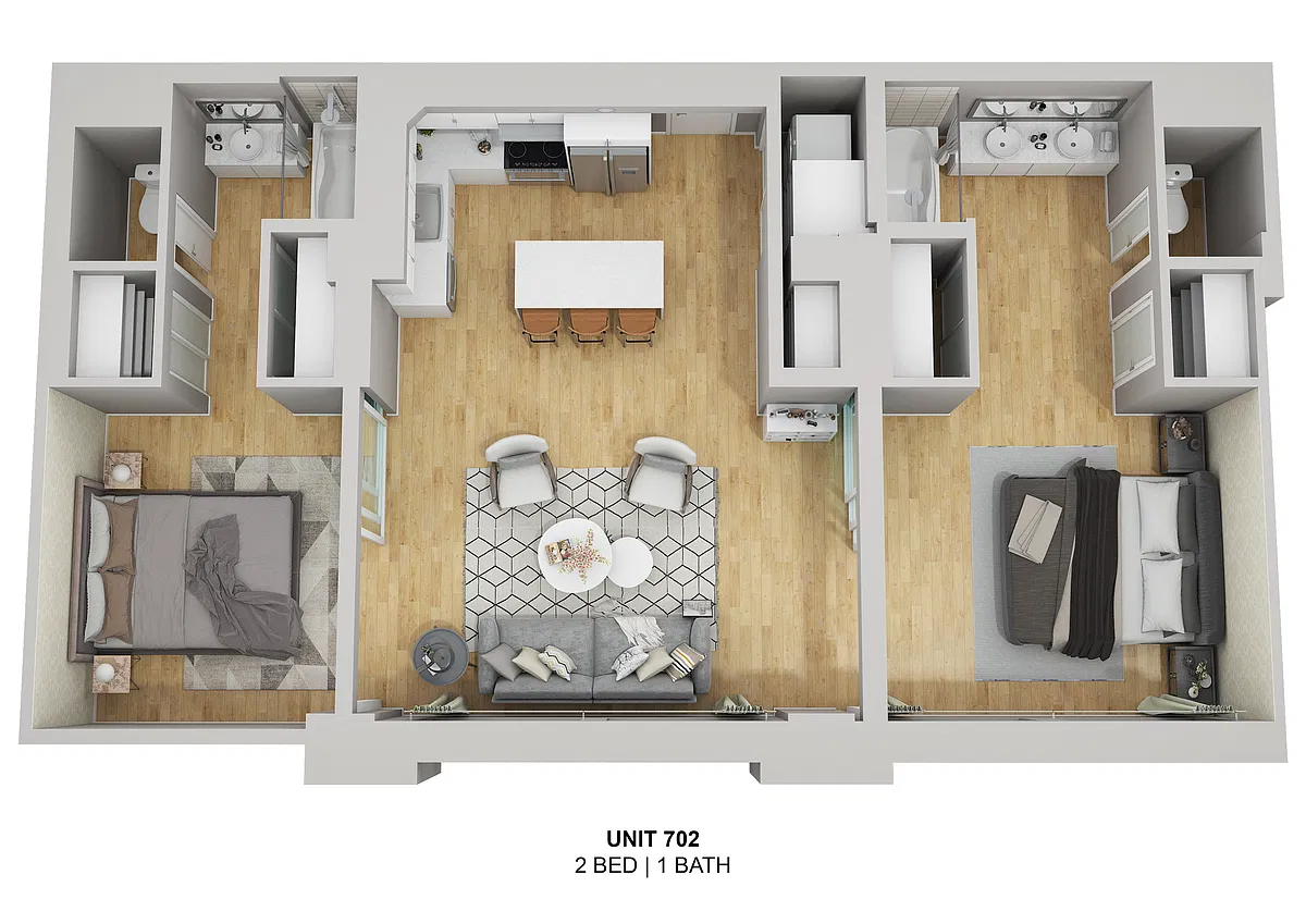 Floor plan Courtyard Suite 2 bed 2 bath