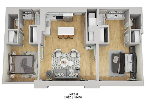 Floor plan Courtyard Suite 2 bed 2 bath