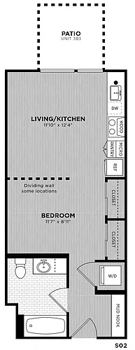 Floor plan Studio | Achurra S02 (Click floorplan for more pho