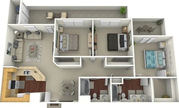 Plan 4 - Income Restricted Floorplan Diagram