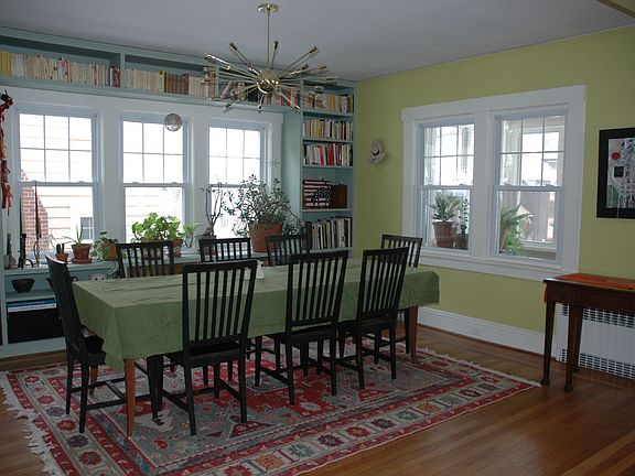 Large Dining Room with Custom Built in Bookcase