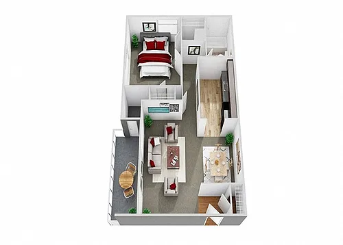 Floor plan 1 Bedroom 1 Bath