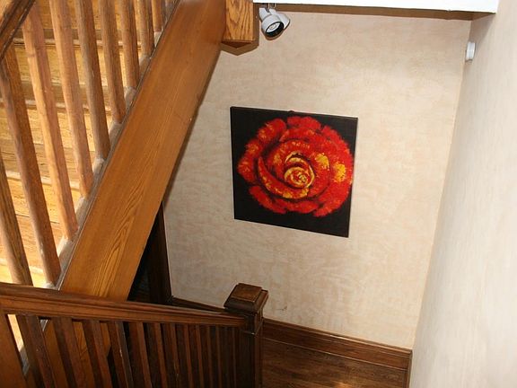 Stairway is clean and bright