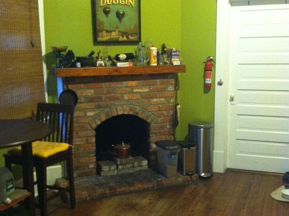 NW kitchen fireplace