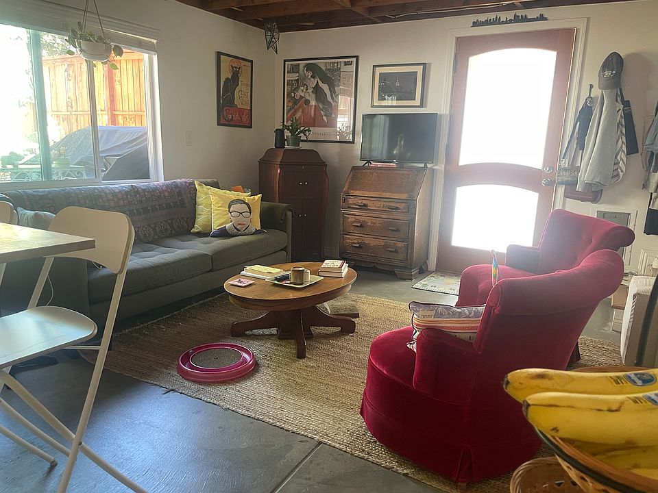 View of living room from kitchen area