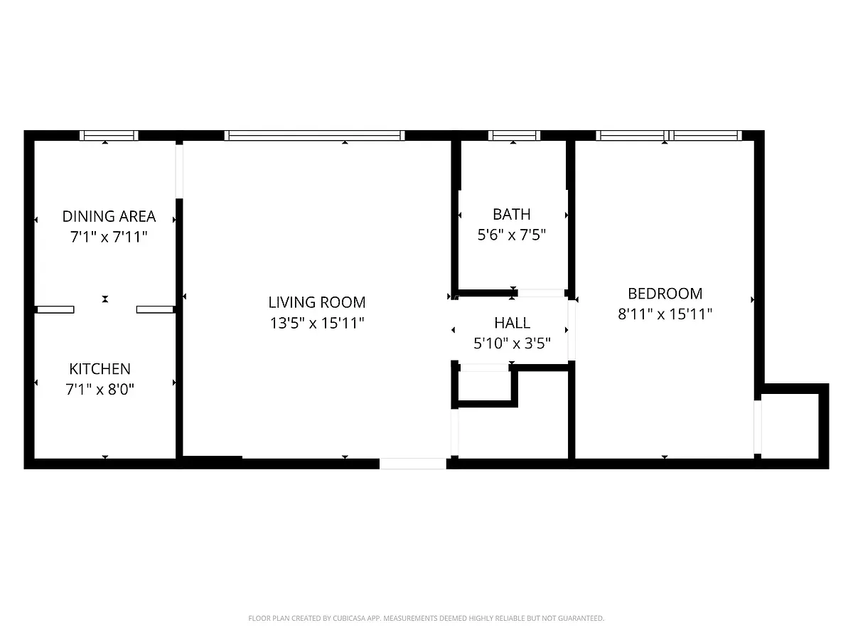 Floor plan 1 Bedroom 1 Bath