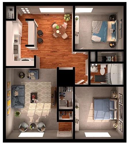 Floor plan 2 Br 1 bath