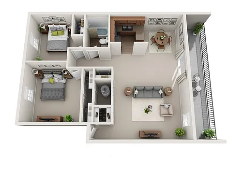 Floor plan 2 BED 1 BATH