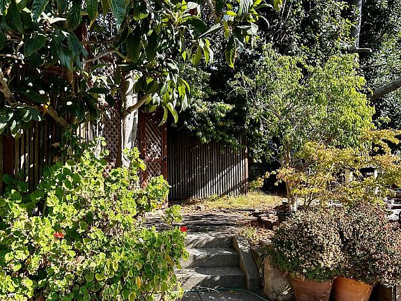 Private walkway towards the rear home on lot.