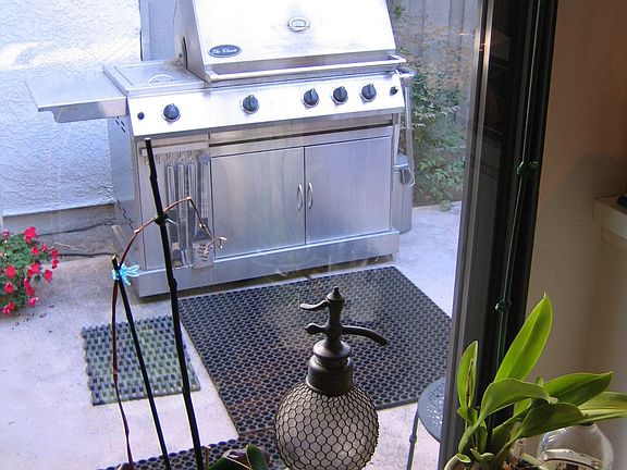 Gas grill outside