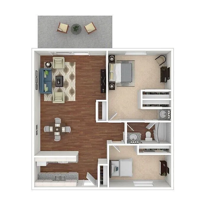 Floor plan Two Bedroom One Bath Cottage or Duplex