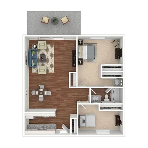 Floor plan Two Bedroom One Bath Cottage or Duplex
