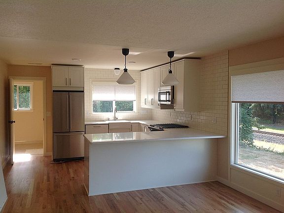 Kitchen open to living area
