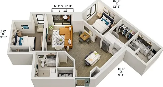C4 | 2x2 | 1103 sq ft C4 | 2x2 | 1103 sq ft