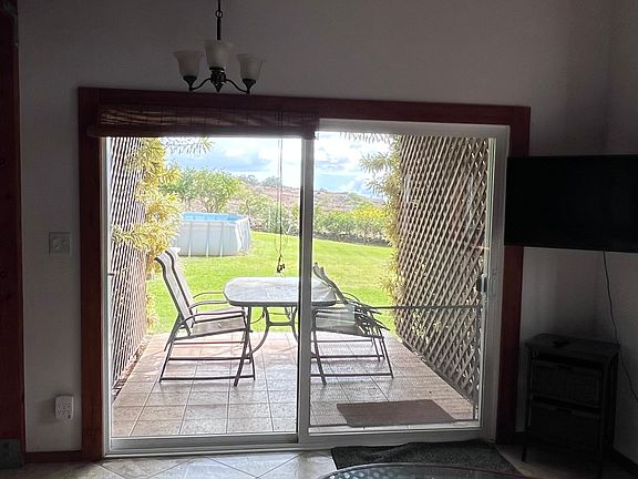 Slider entrance and access to the backyard and pool area