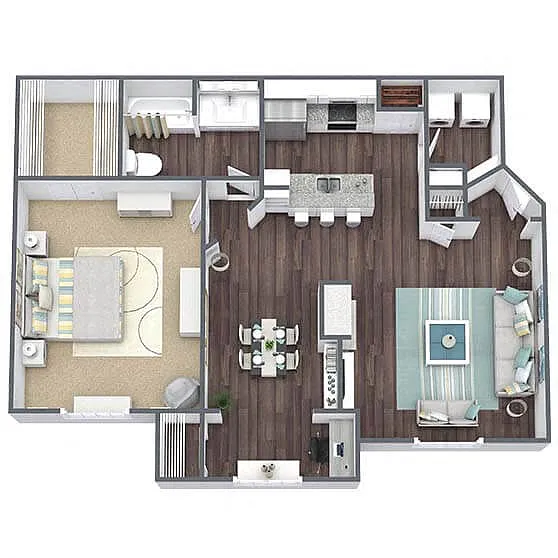 Floor plan A4: 1 Bed 1 Bath