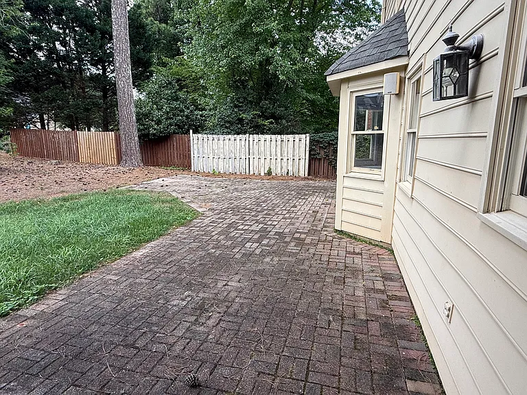 A generously sized, open patio