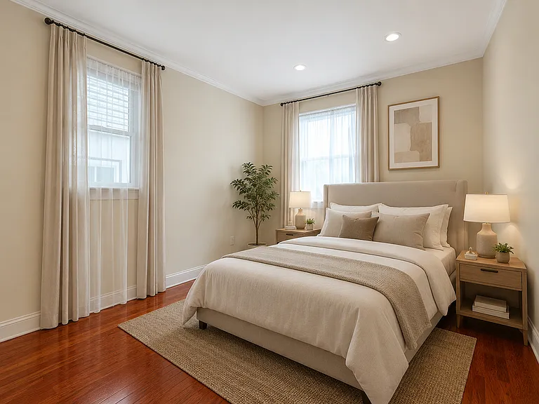 Furnished rendering to demonstrate how room can looked furnished.