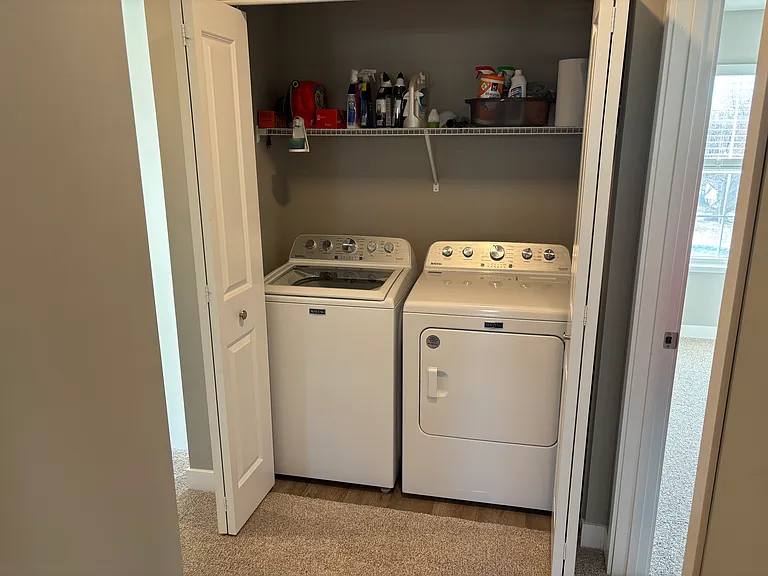 Upper level laundry! No walking down flights of stairs with laundry baskets!