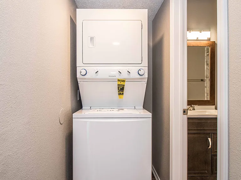 Enjoy the convenience of in-home laundry with select units featuring washers and dryers.