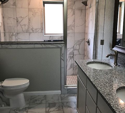 enlarged master shower