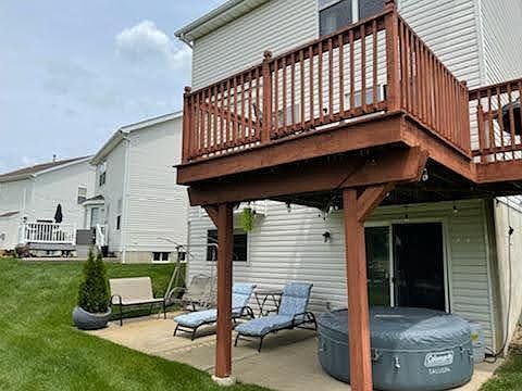 Rear porch and deck