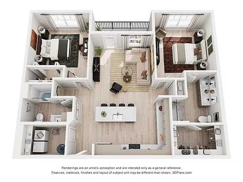 Floor plan Wishbone | 2 Bed | 2 Bath