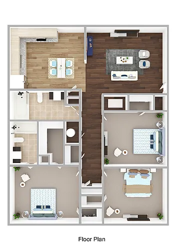 Floor plan 3 BR, 2 Bath