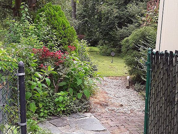 Side entrance to back yard