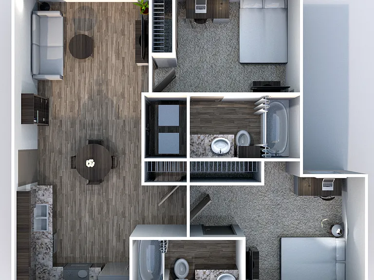 Holleman Crossing B1 2x2 Floor Plan Holleman Crossing B1 2x2 Floor Plan