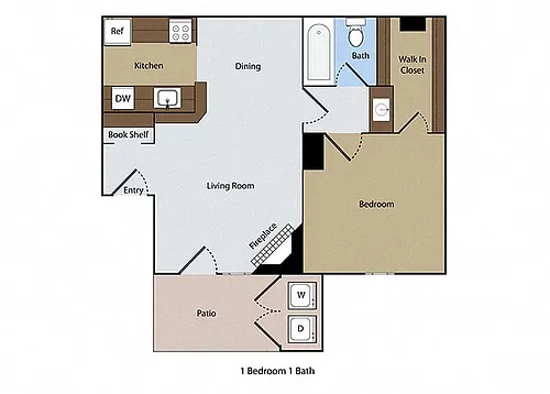 Floor plan 1 BR 1 BA