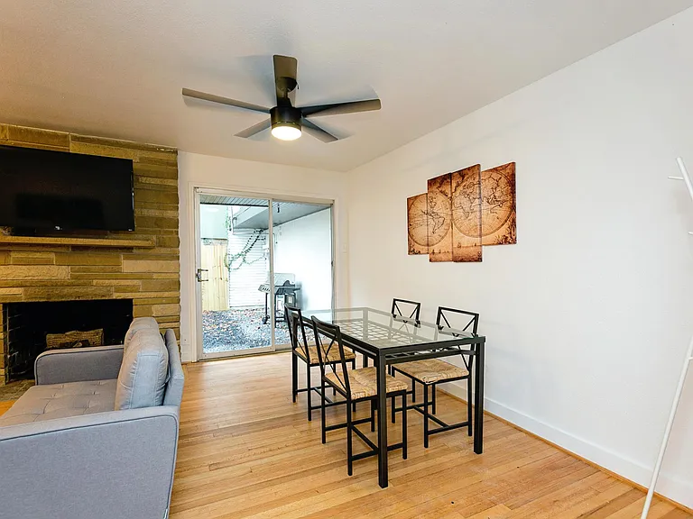 Entry to dining, living room, patio access