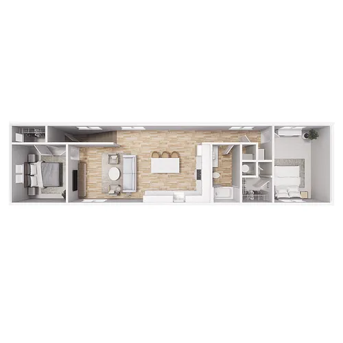 Floor plan 2x1 - 900 sqft - B2