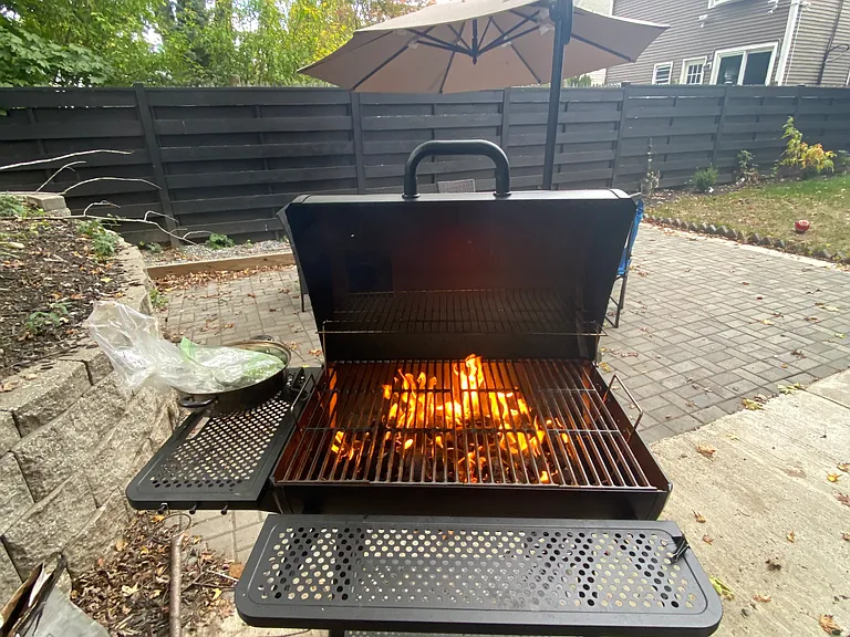 Enjoy a grill time with family and friends. The grill is provided for a backyard party.