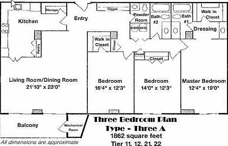 3bed 2 1/2 bath floorplan