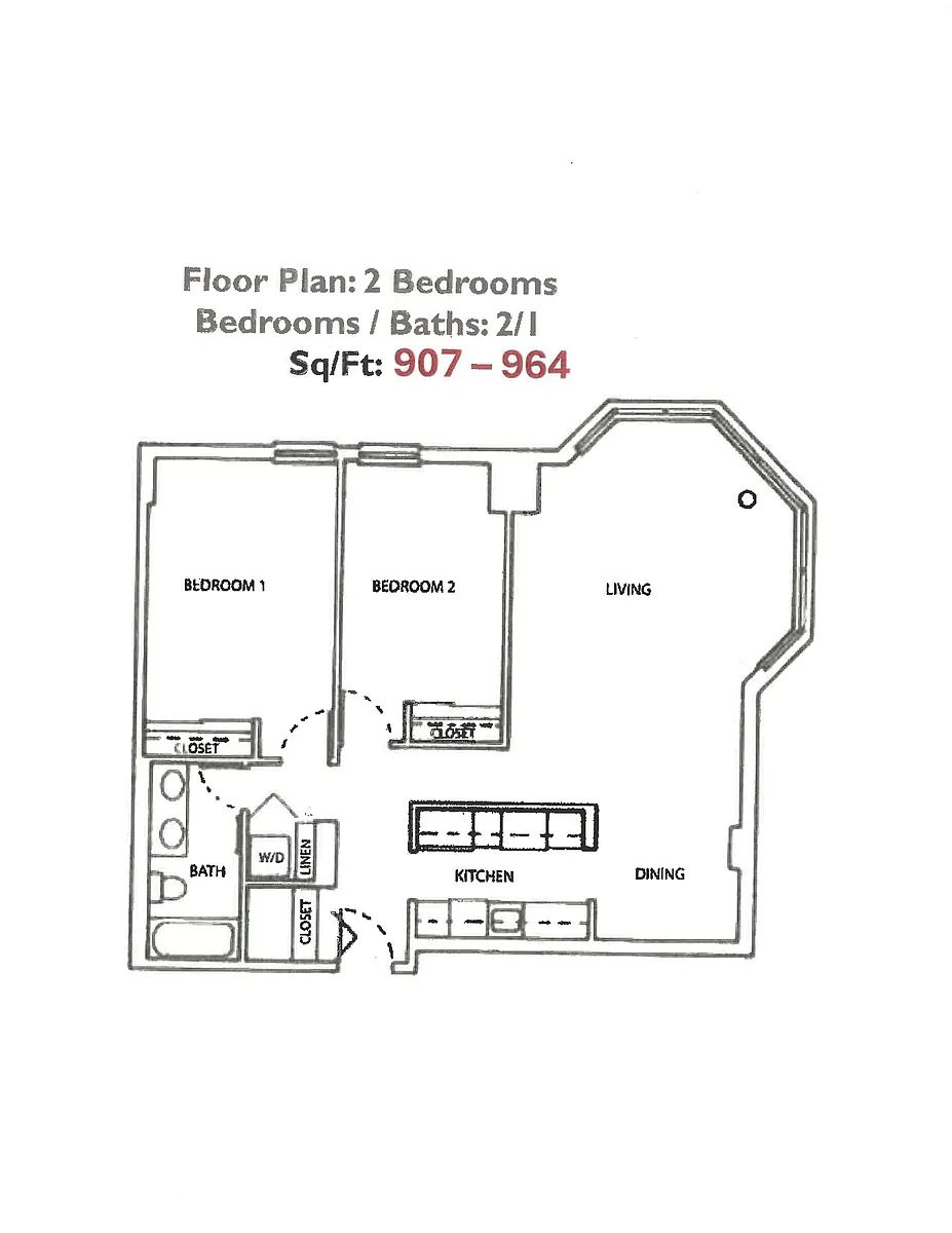 Floor plan 2 Bedroom Floor Plan