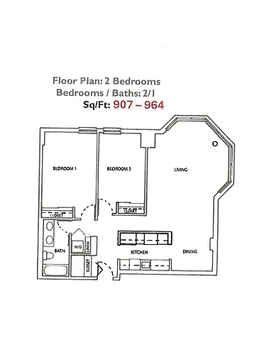 Floor plan 2 Bedroom Floor Plan