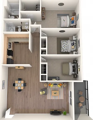 Redwood Floorplan- 1175 square foot three bedroom two bath Redwood Floorplan- 1175 square foot three bedroom two bath