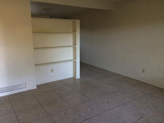 Living room with built-in book case