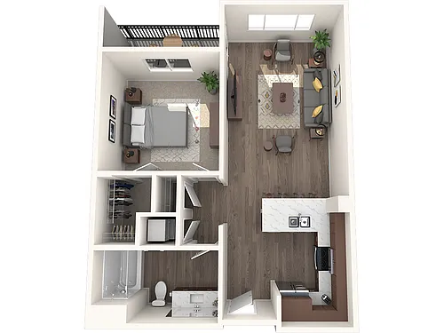 Floor plan 1 Bed / 1 Bath