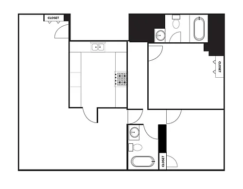 Floor plan 2 Bed 2 Bath