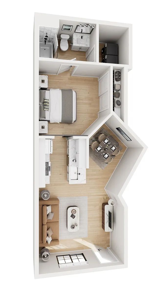Floor plan Roosevelt 1x1