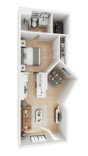 Floor plan Roosevelt 1x1