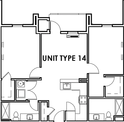 Floor plan 2 Bed 2 Bath