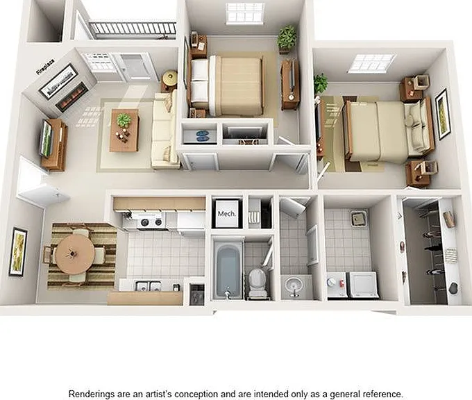 2 Bedroom | 1 Bath | 843 SF 2 Bedroom | 1 Bath | 843 SF