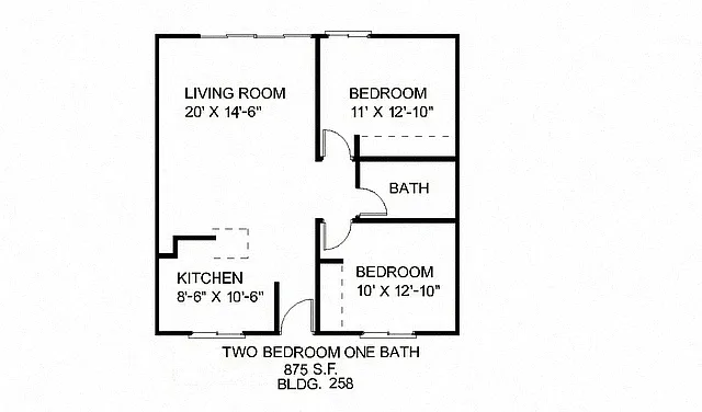 Floor plan 2B 1B S
