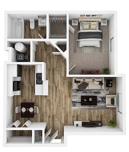 Floor plan 1x1 Renovated