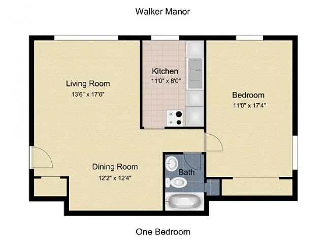 Floor plan 1 Bedroom Executive